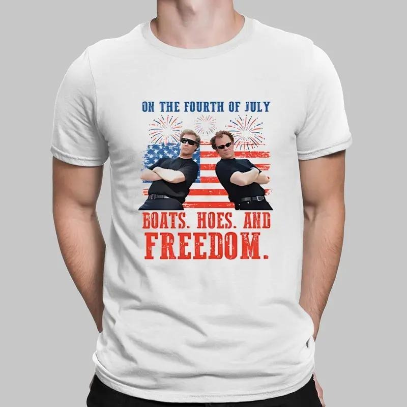 On the Fourth Of July Boats Hoes And Freedom Parody Step Brothers Shirt, Step Brothers T Shirt, Funny 4th Of July Shirt, ...