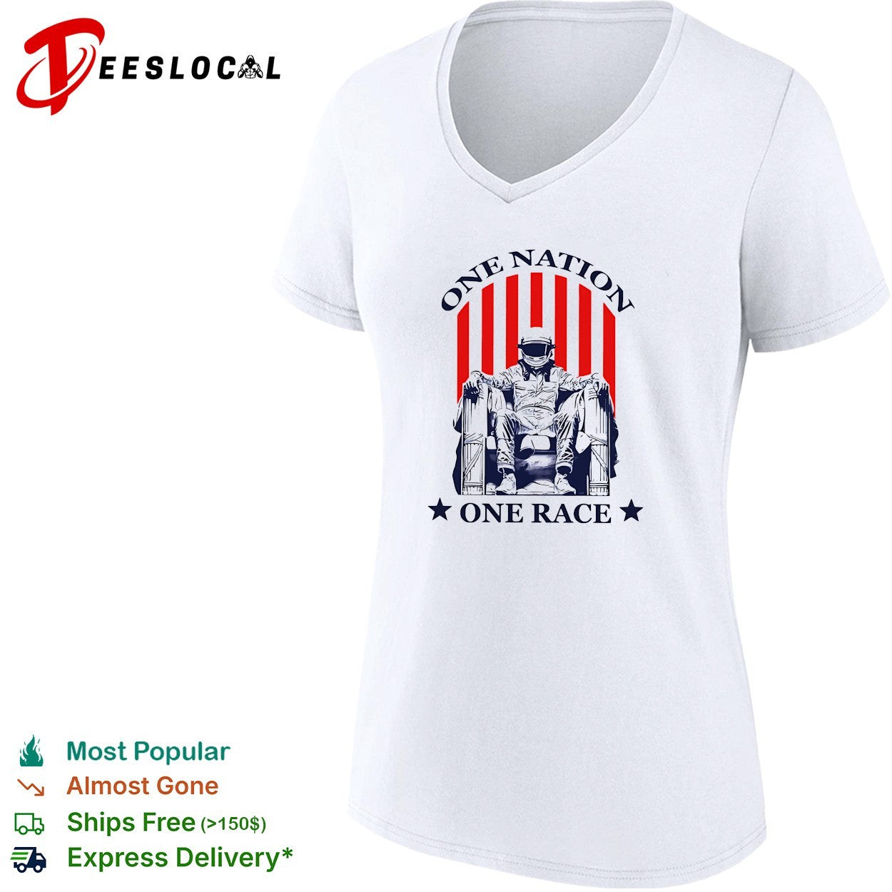 One nation one race racing driver Lincoln Memorial pose shirt