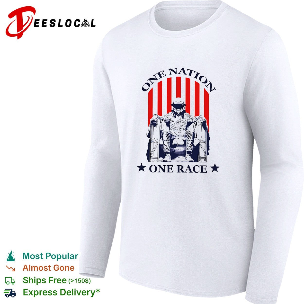 One nation one race racing driver Lincoln Memorial pose shirt