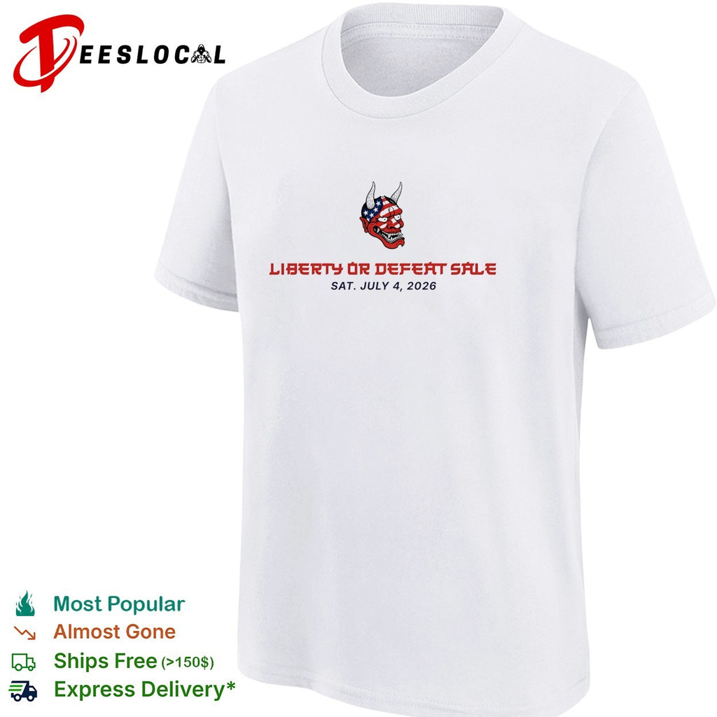 Oni mask liberty or defeat July 4 2026 shirt