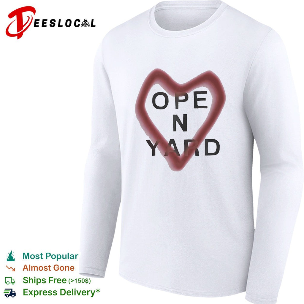 Open n yard heart spray paint shirt