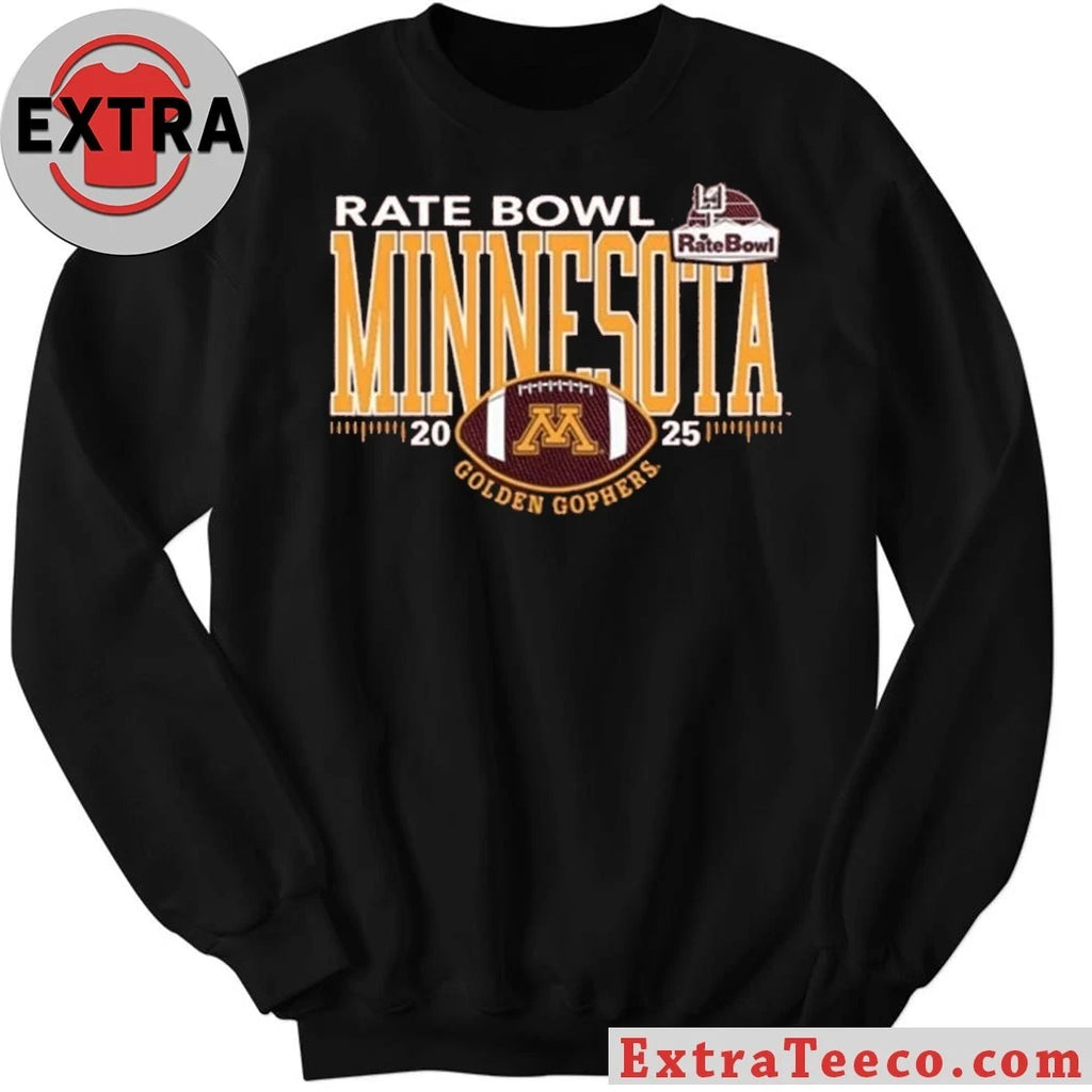 Original 2025 Champions Rate Bowl Minnesota Golden Gophers Maroon Blue 84 2025 Rate Bowl Logo T-Shirt
