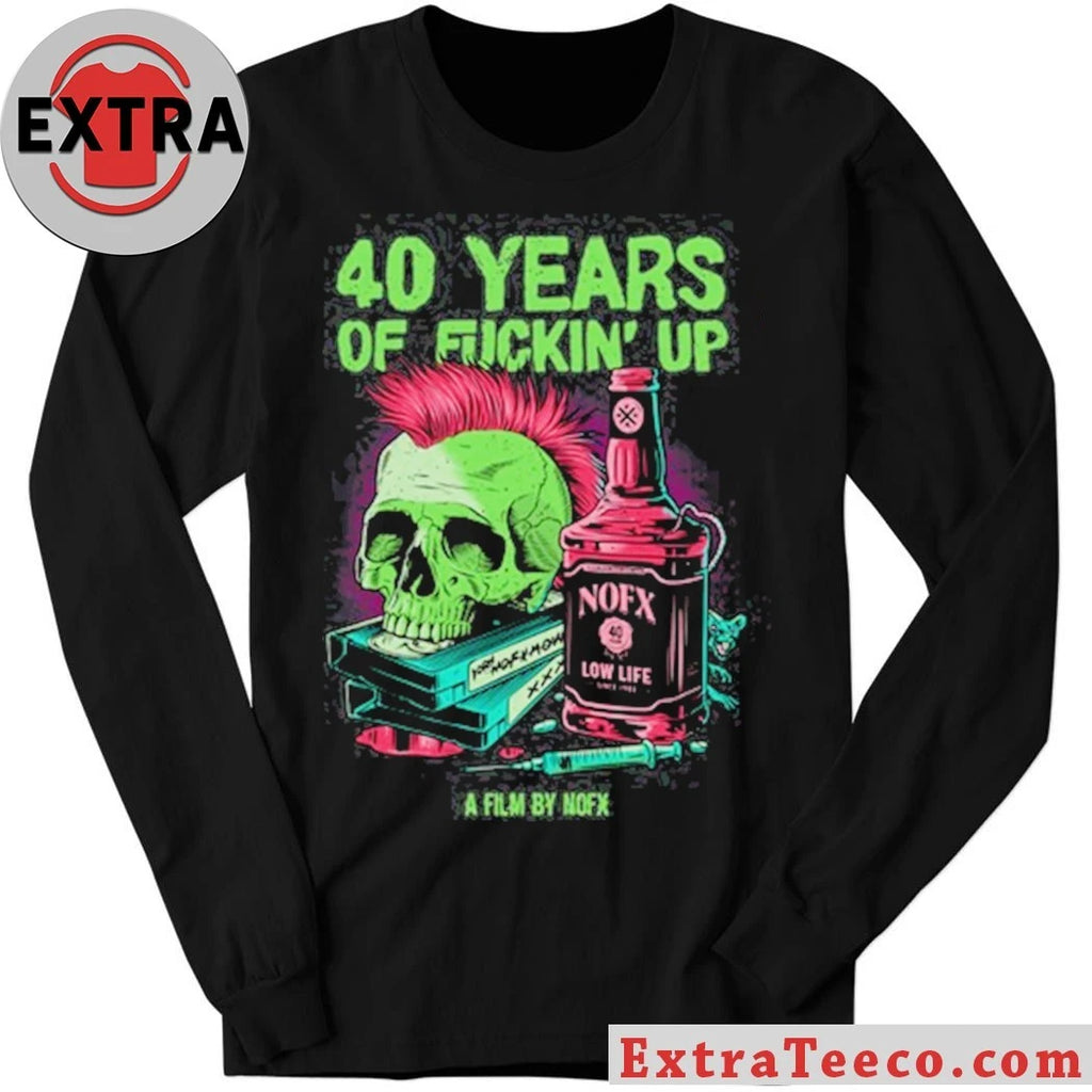 Original 40 Years Of Fuckin Up A Film By NOFX Bottle Skull Shirt