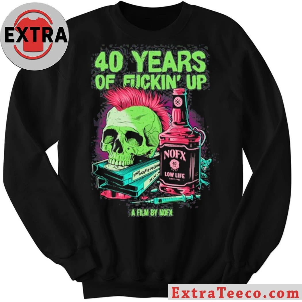 Original 40 Years Of Fuckin Up A Film By NOFX Bottle Skull Shirt