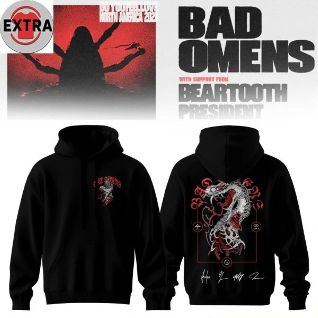 Original Bad Omens Do You Feel Love Tour 2026 Two Sided Hoodie T-Shirt