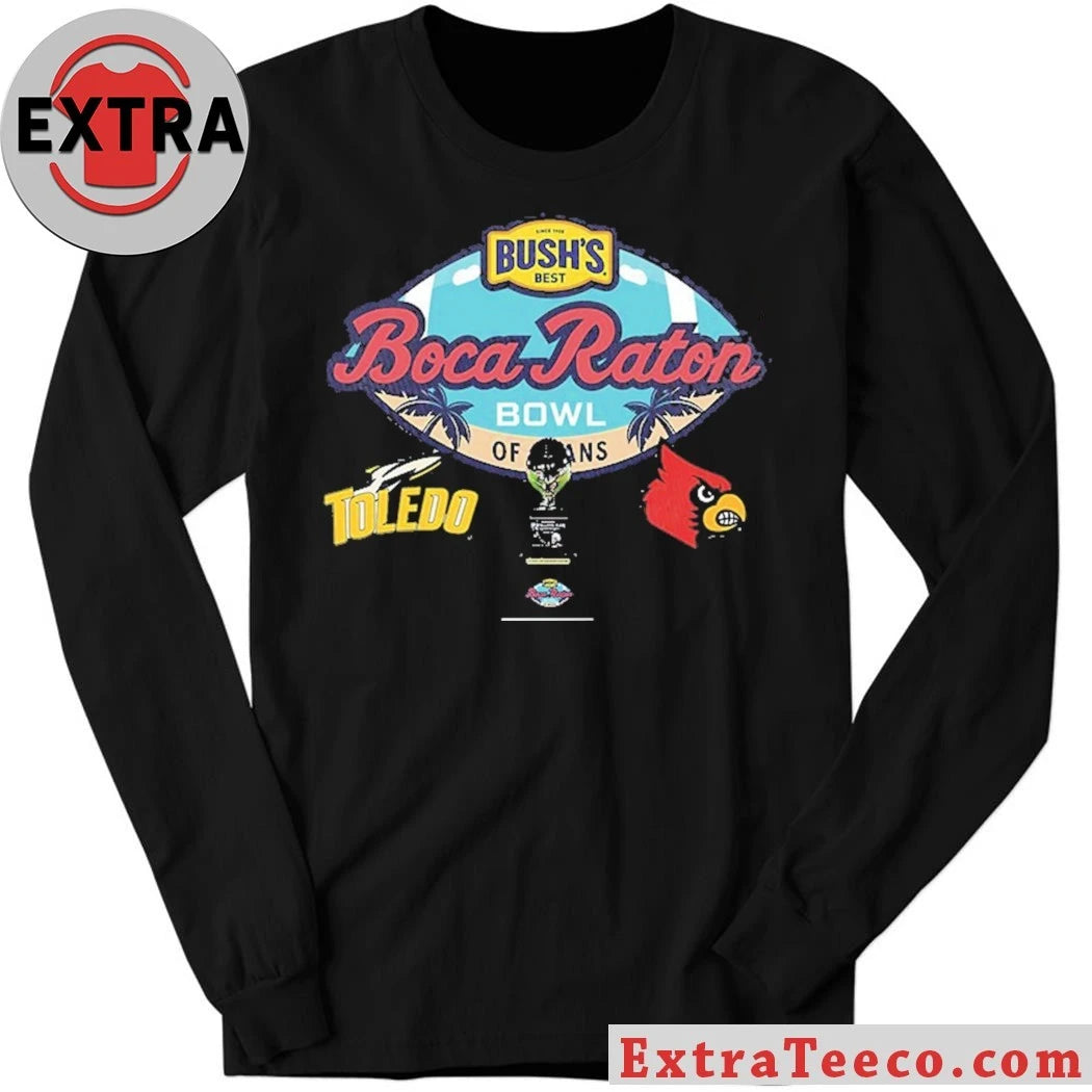 Original Boca Raton Bowl Toledo Rockets Vs Louisville Cardinals Bowl Season College Football 2025 2026 Logo Shirt