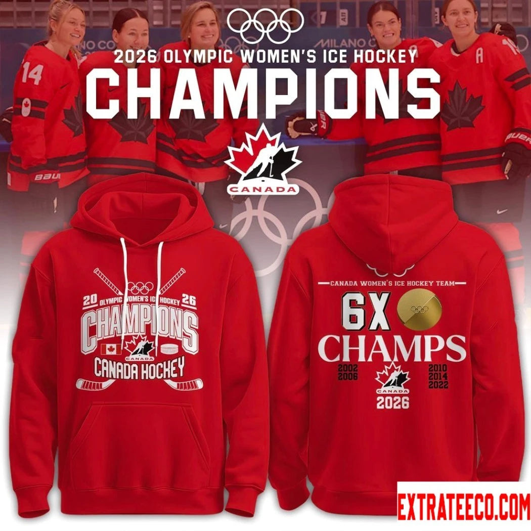 Original Canada Hockey 2026 Women’s Ice Hockey 6x Champion Logo Two Sided Shirt