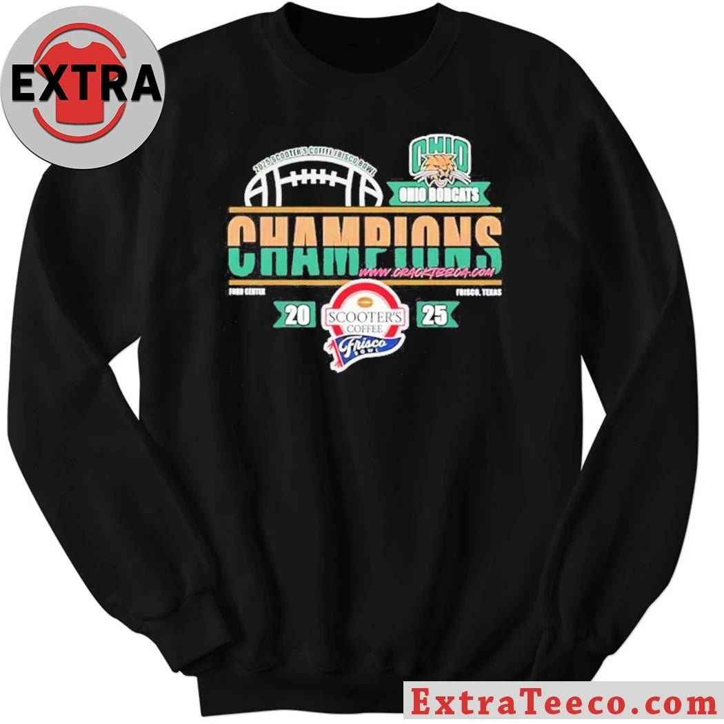 Original Celebrating the Ohio Bobcats’ victory at the Scooter’s Coffee Frisco Bowl 2025 Logo T-Shirt