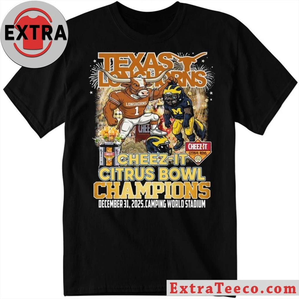 Original Celebrating the Texas Longhorns’ victory over Michigan in the 2025 Cheez-It Citrus Bowl at Camping World Stadium, Orlando, Florida, December 31, 2025 Shirt