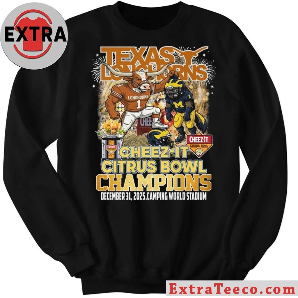 Original Celebrating the Texas Longhorns’ victory over Michigan in the 2025 Cheez-It Citrus Bowl at Camping World Stadium, Orlando, Florida, December 31, 2025 Shirt