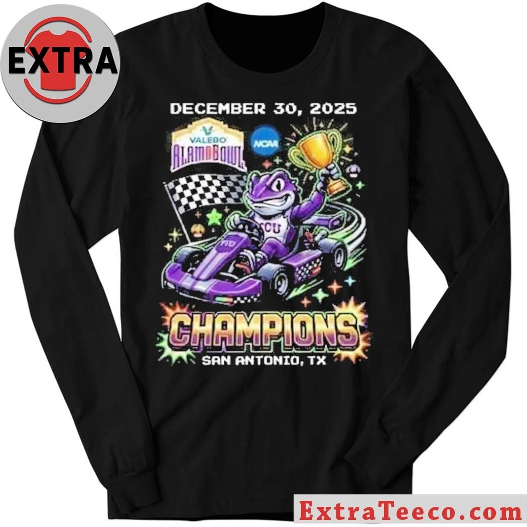 Original Celebrating the victory of the TCU Horned Frogs at the Valero Alamo Bowl on December 30, 2025 Shirt