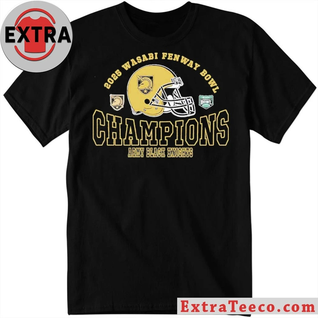 Original Champions 2025 Fenway Bowl Army Black Knights Football The Champions 2025 Wasabi Fenway Bowl Helmet And Logo T-Shirt