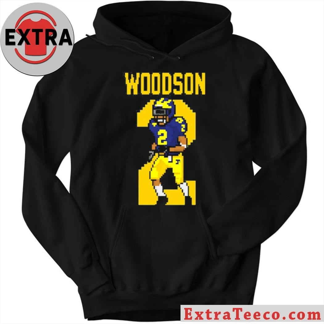 Original Charles Woodson Michigan Wolverines Retro Pixel Art Tribute Logo T-Shirt
