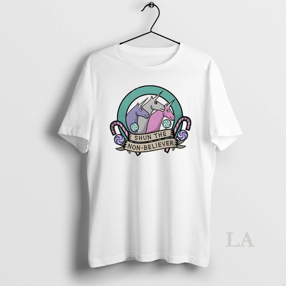 Original Charlie The Unicorn Shun The Non Believer Candy Cane Cartoon T-Shirts, Hoodie, Sweatshirt | PodTeesHub.com