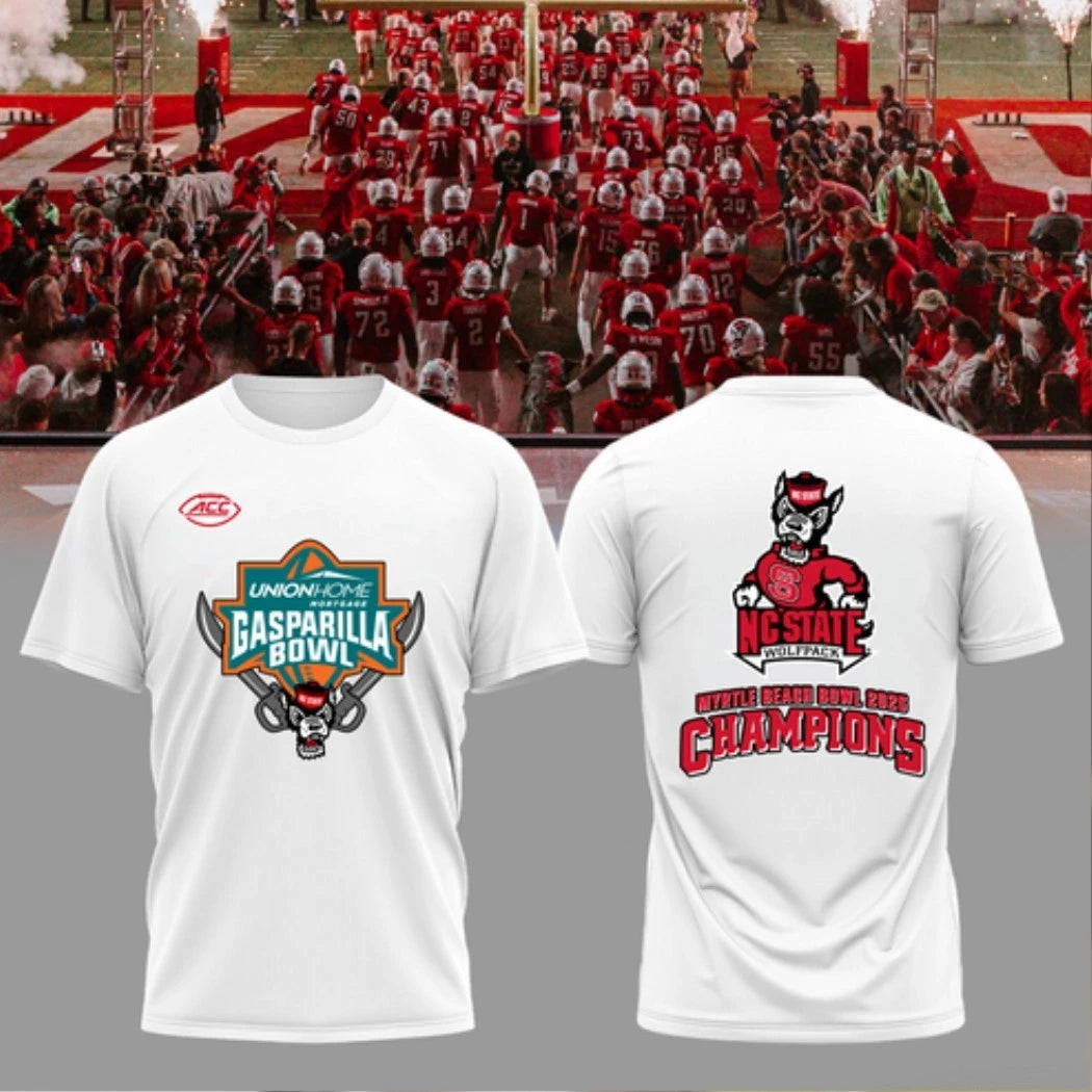 Original Cheering on the NC State Wolfpack football team for the 2025 Union Home Mortgage Gasparilla Bowl game T-Shirt