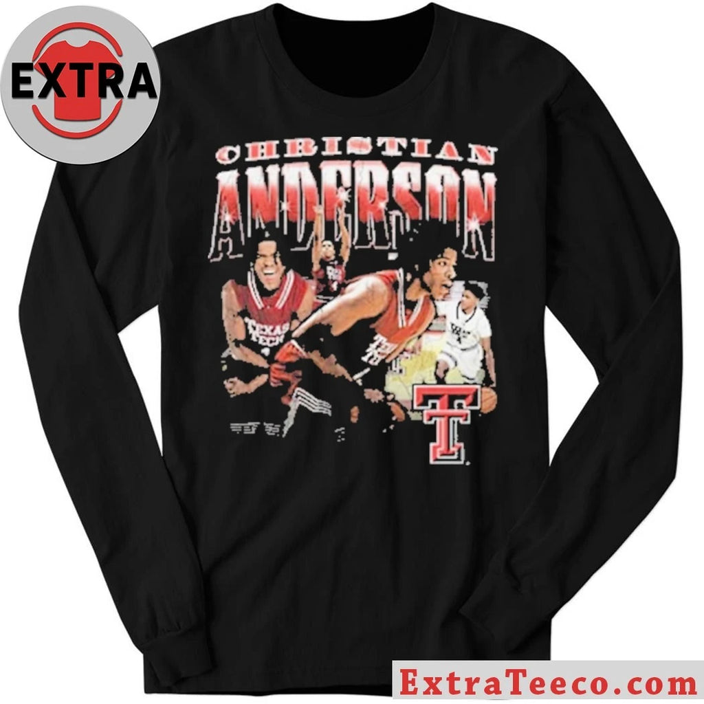Original Christian Anderson Texas Tech Red Raiders Black Basketball NIL Shirt