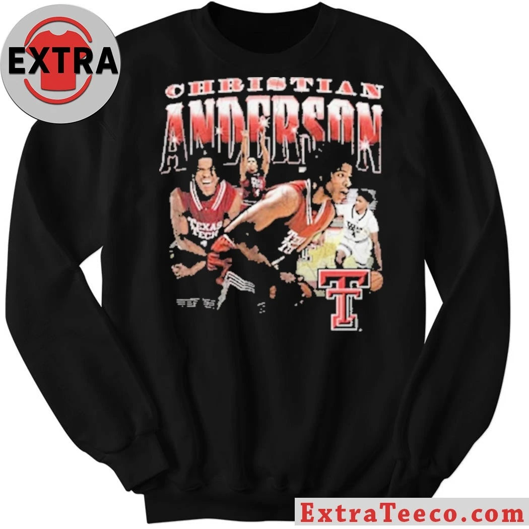 Original Christian Anderson Texas Tech Red Raiders Black Basketball NIL Shirt