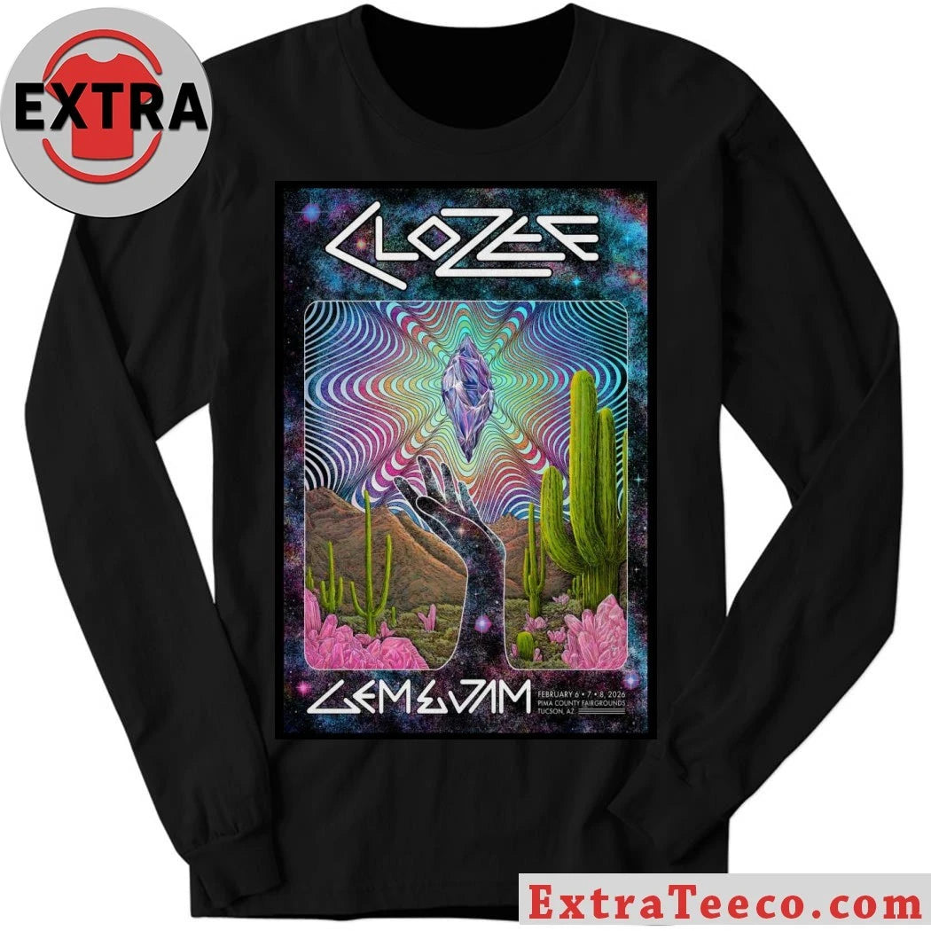 Original CloZee Gem &amp; Jam Festival Tucson AZ Feb 6-8 2026 Poster Shirt