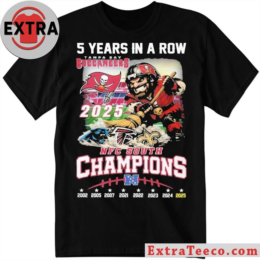 Original Commemorative T-shirt celebrating the Tampa Bay Buccaneers’ victory in the 2025 NFC South Division T-Shirt