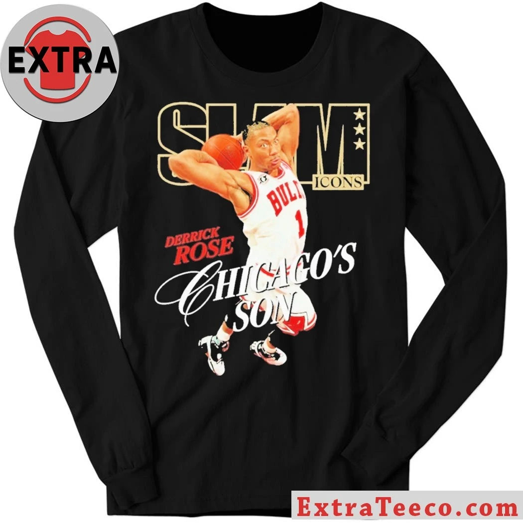 Original Derrick Rose SLAM ICONS SLAM and Chicago Bulls Derrick Rose Chicago’s Son T-Shirt