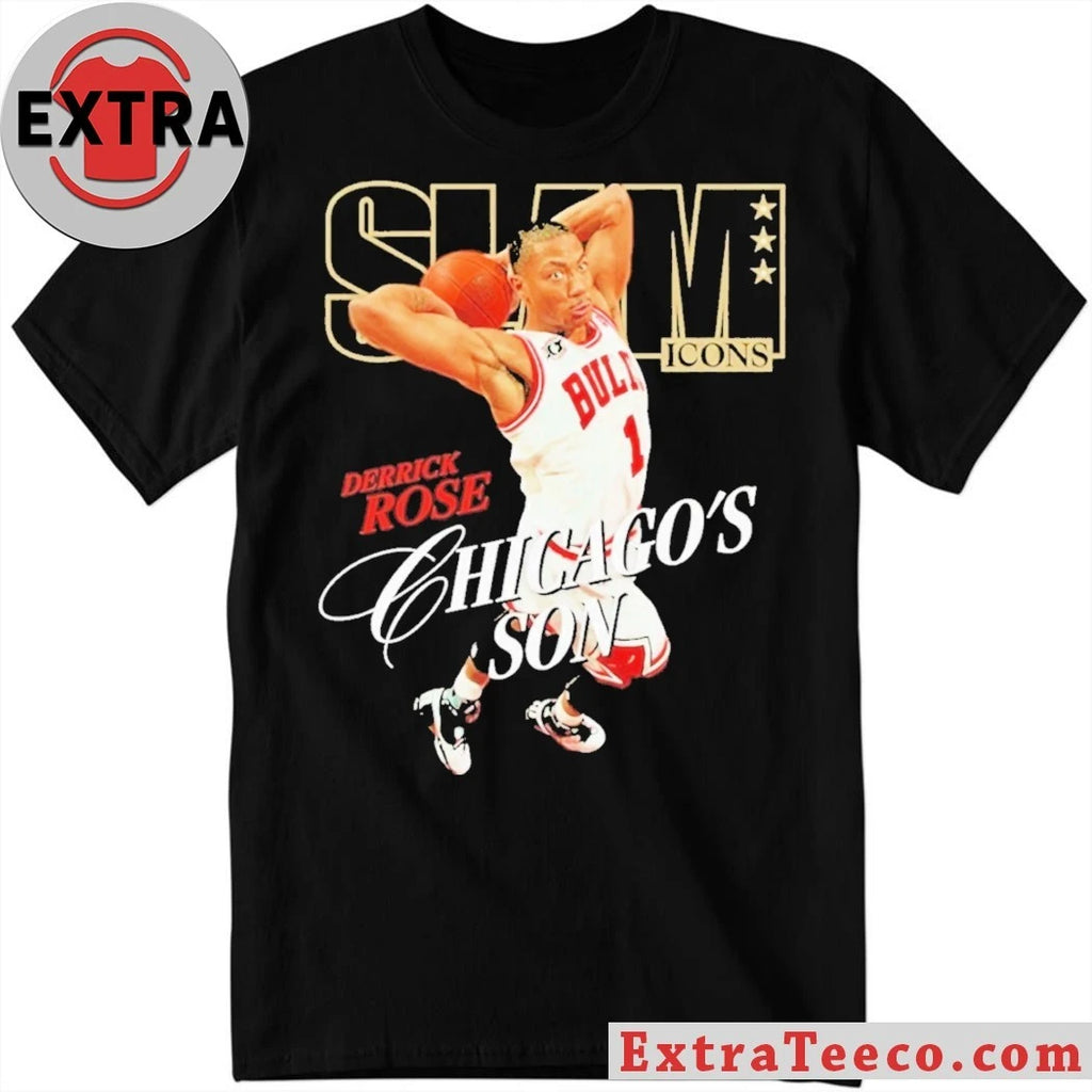 Original Derrick Rose SLAM ICONS SLAM and Chicago Bulls Derrick Rose Chicago’s Son T-Shirt