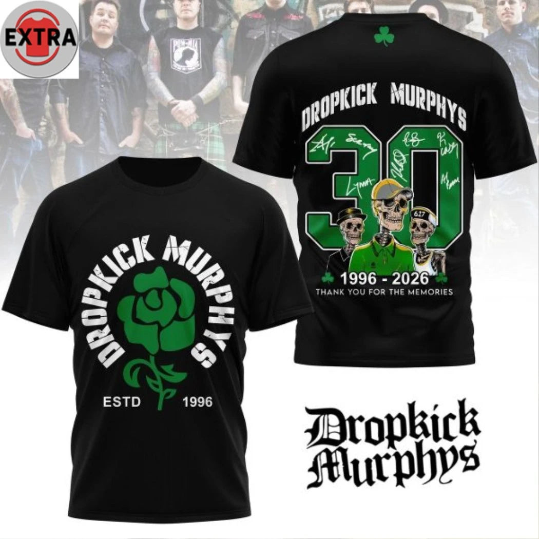 Original Dropkick Murphys 30th Anniversary 1996 2026 Thank You For The Memories T-Shirt
