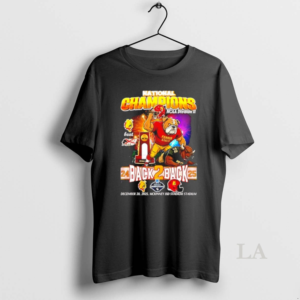 Original Ferris State Back To Back 2025 National Champions Mascot T-Shirts, Hoodie, Sweatshirt | PodTeesHub.com