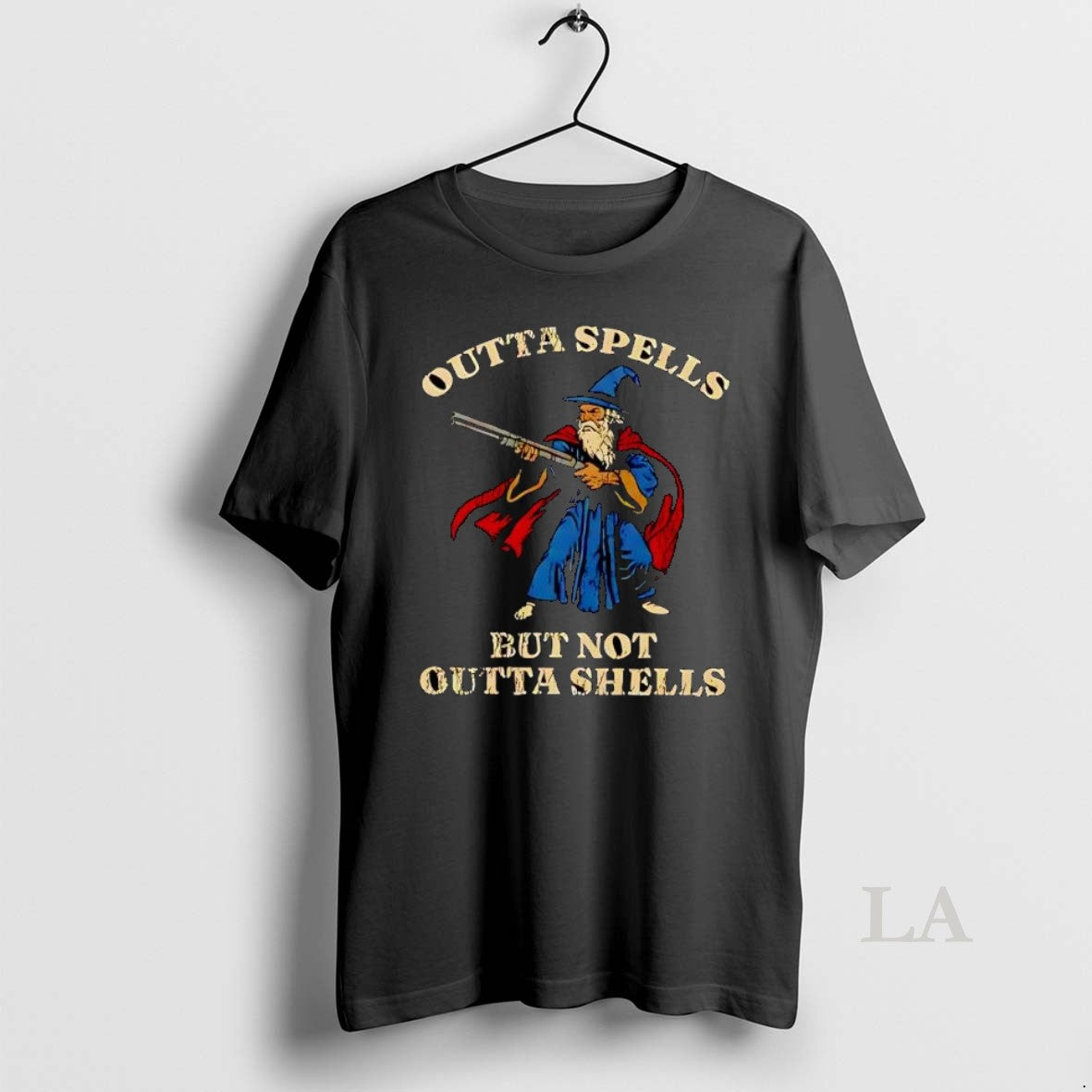 Original Funny Outta Spells But Not Outta Shells Wizard Fantasy Retro T-Shirts, Hoodie, Sweatshirt | PodTeesHub.com