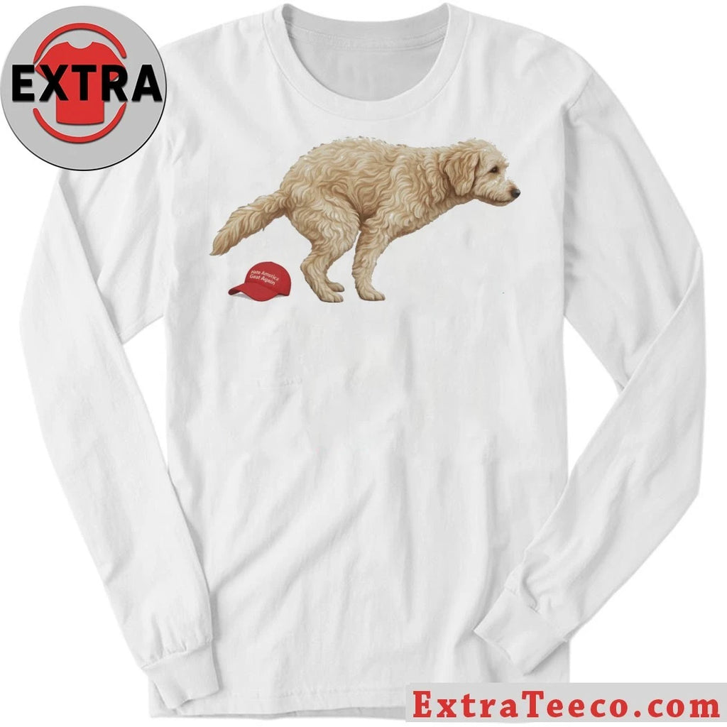 Original Golden Retriever Pooping on MAGA Hat Shirt Anti-Trump Liberal Political 2026 T-Shirt