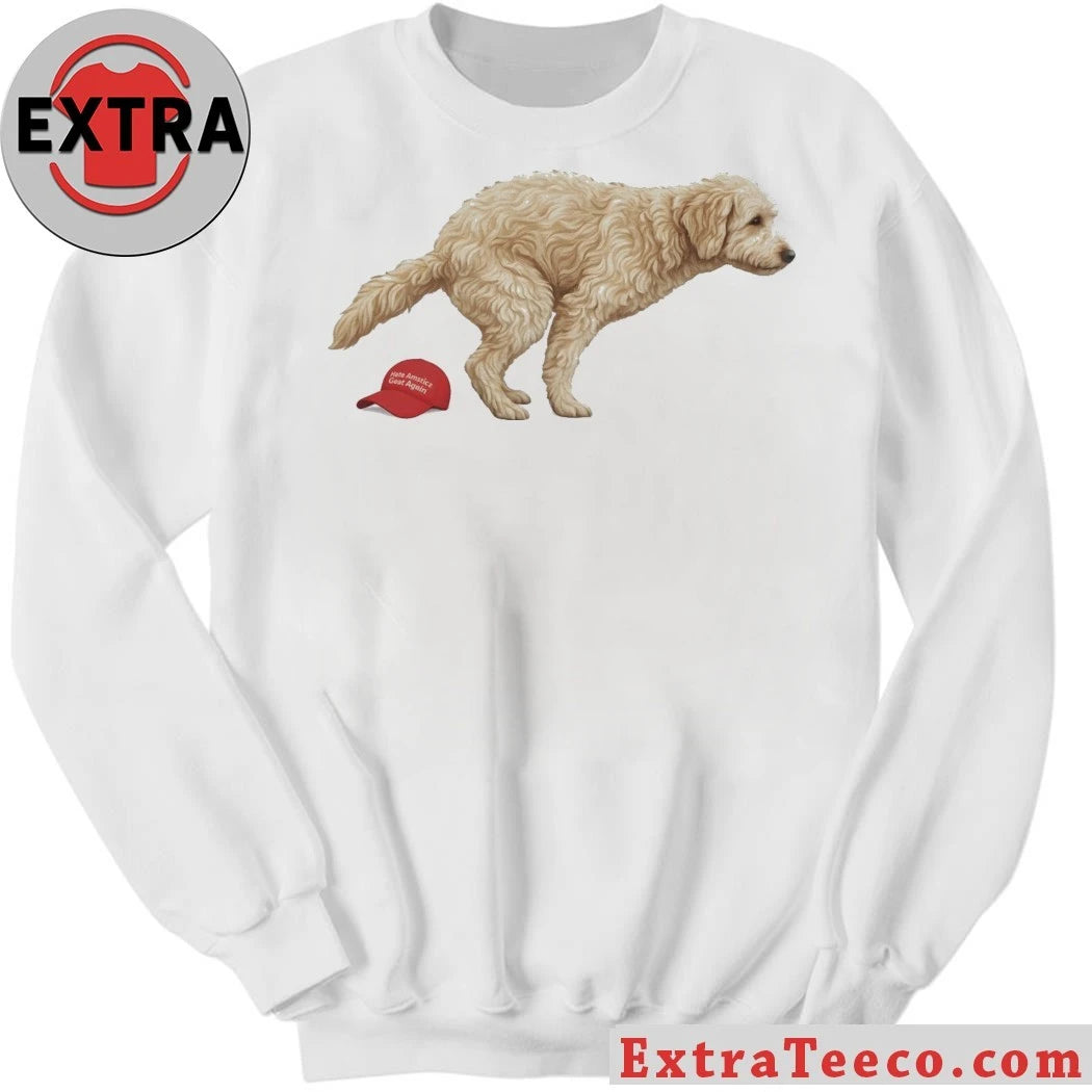 Original Golden Retriever Pooping on MAGA Hat Shirt Anti-Trump Liberal Political 2026 T-Shirt