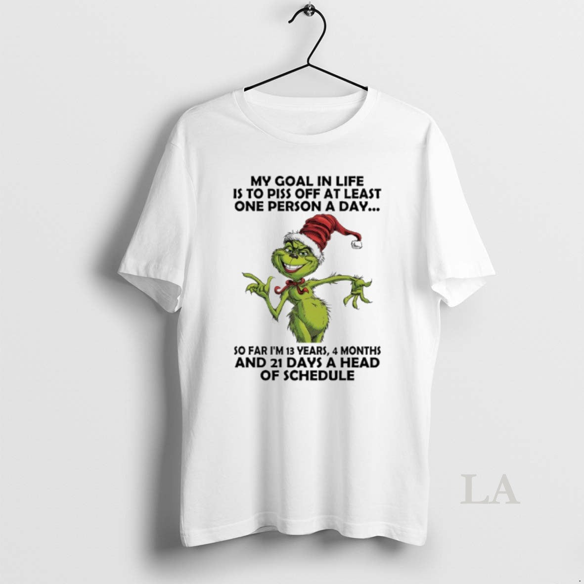 Original Grinch Santa My Goal In Life Is To Piss Off At Least One Person T-Shirts, Hoodie, Sweatshirt | PodTeesHub.com