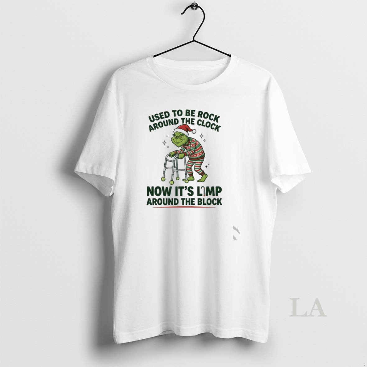 Original Grinch Used To Be Rock Around The Clock Now Its Limp Around The Block T-Shirts, Hoodie, Sweatshirt | PodTeesHub.com
