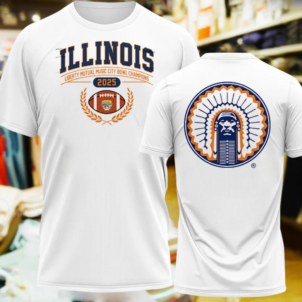 Original Illinois Football Champions 2025 Music City Bowl Champions Logo T-Shirt