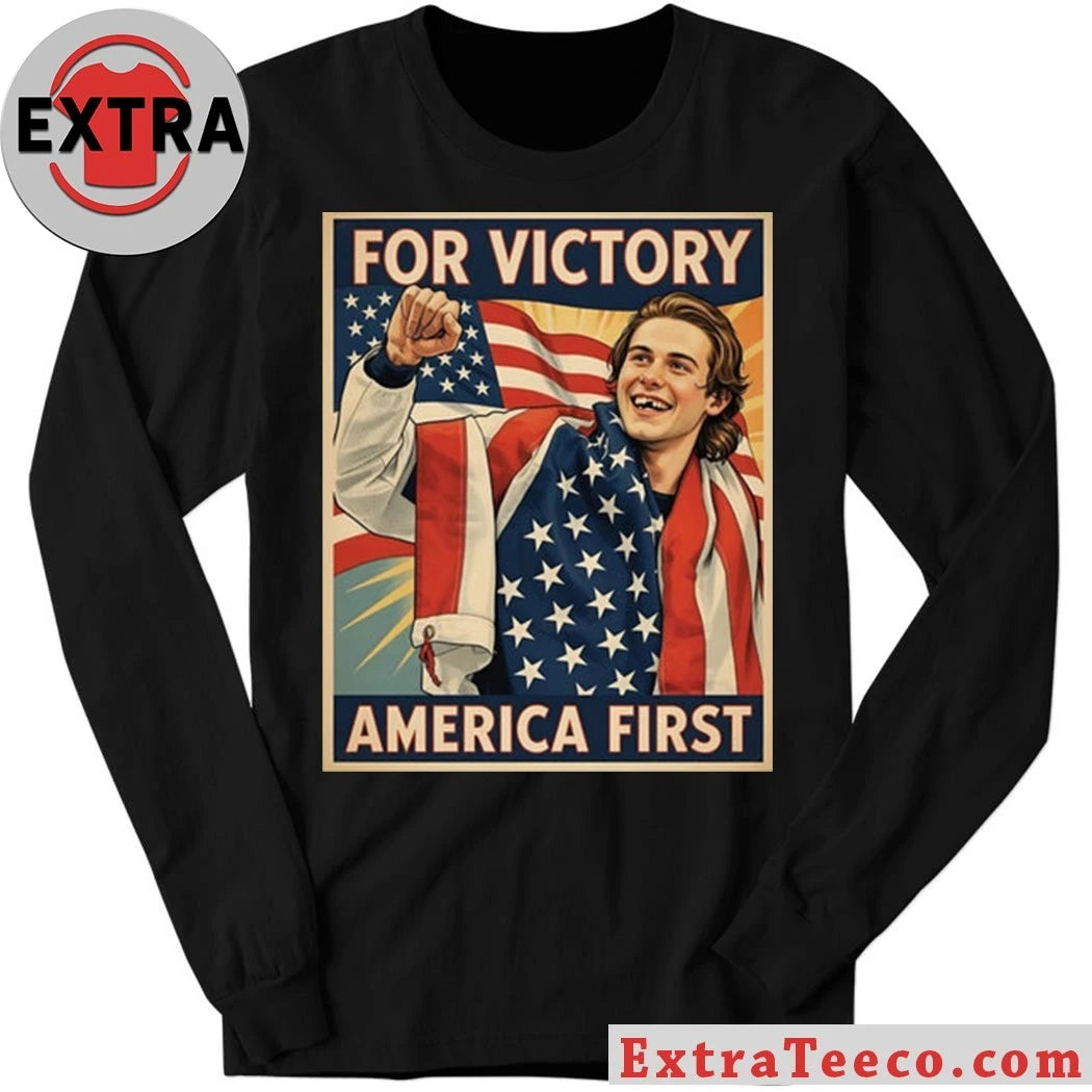 Original Jack Hughes For Victory America First Celebrating the potential victory of the US team at the 2026 Winter Olympics Shirt