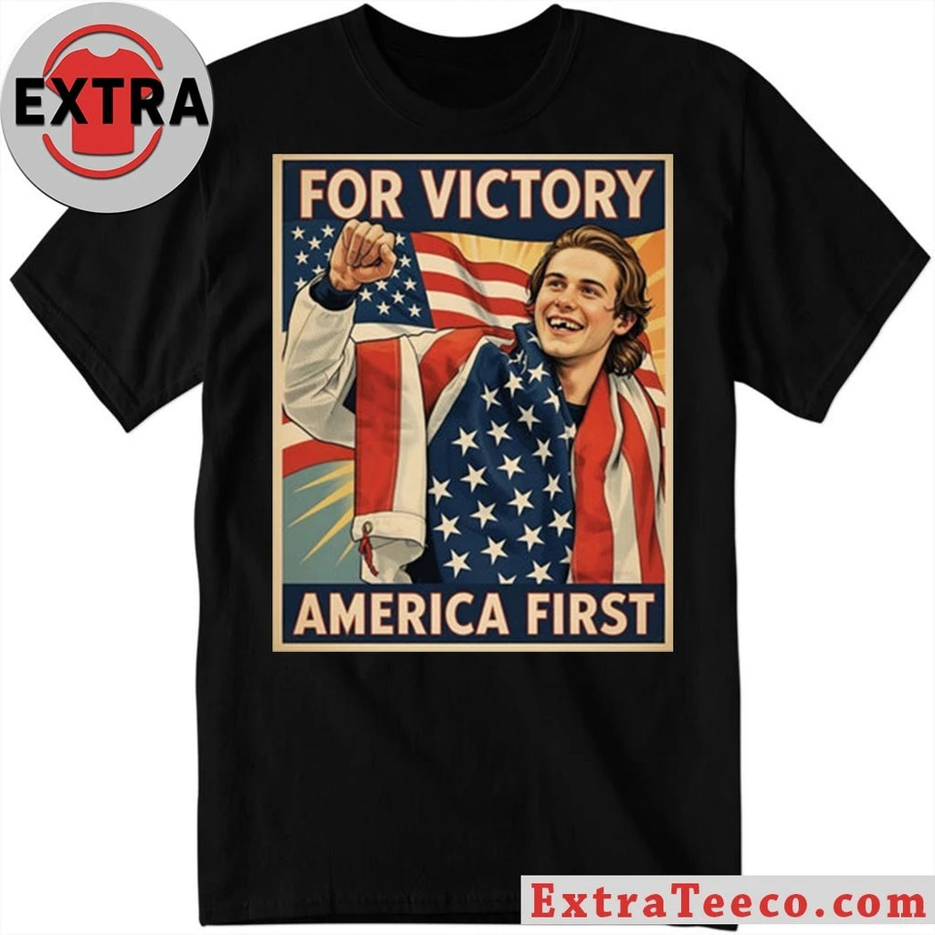 Original Jack Hughes For Victory America First Celebrating the potential victory of the US team at the 2026 Winter Olympics Shirt