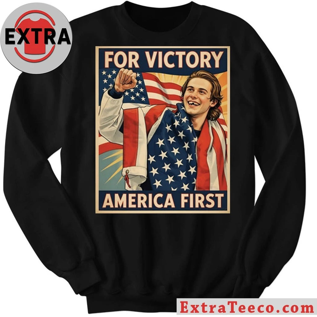 Original Jack Hughes For Victory America First Celebrating the potential victory of the US team at the 2026 Winter Olympics Shirt