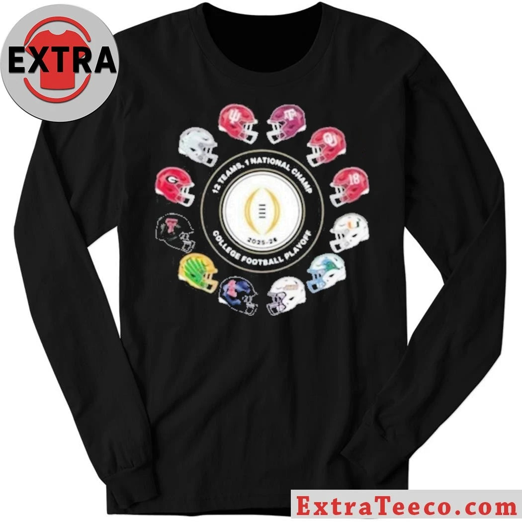 Original Jack Settleman 2026 12 Teams Playoff 1 National Championship College Football Playoff Helmet And Logo T-Shirt