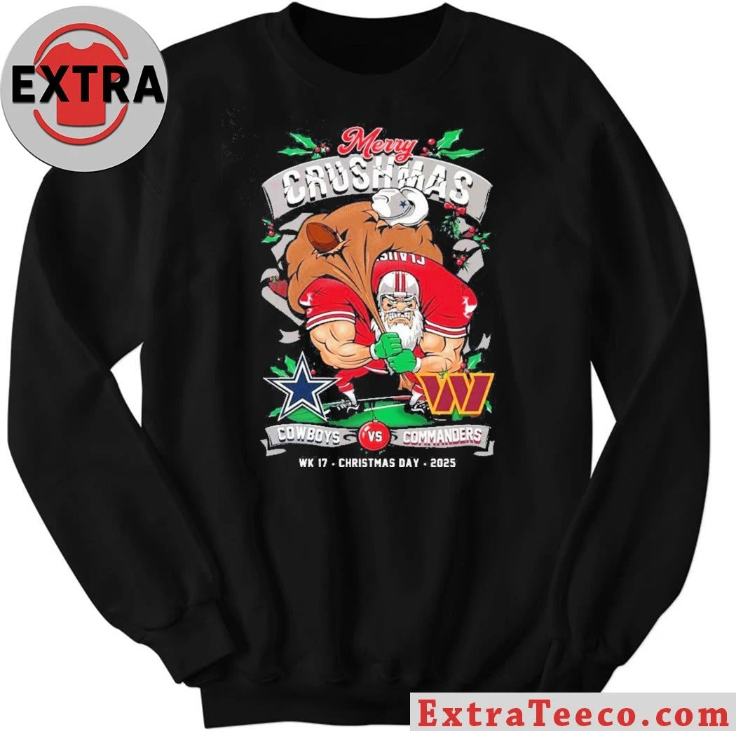 Original Merry Christmas Week 17 Dallas Cowboys vs. Washington Commanders game on Christmas Day 2025 Logo Shirt
