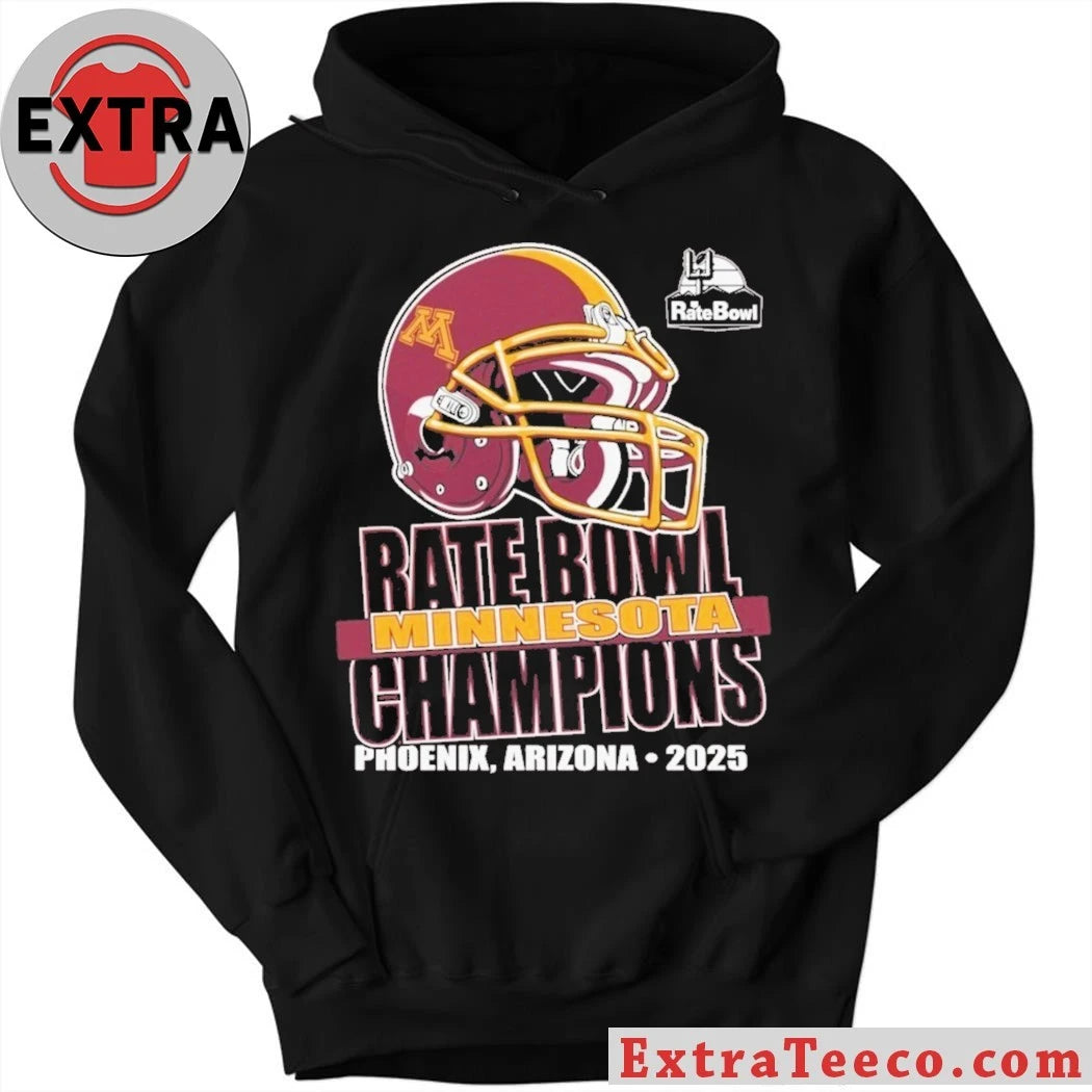 Original Minnesota Golden Gophers 2025 Rate Bowl Champions, December 26, 2025, in Phoenix, Arizona Helmet Shirt