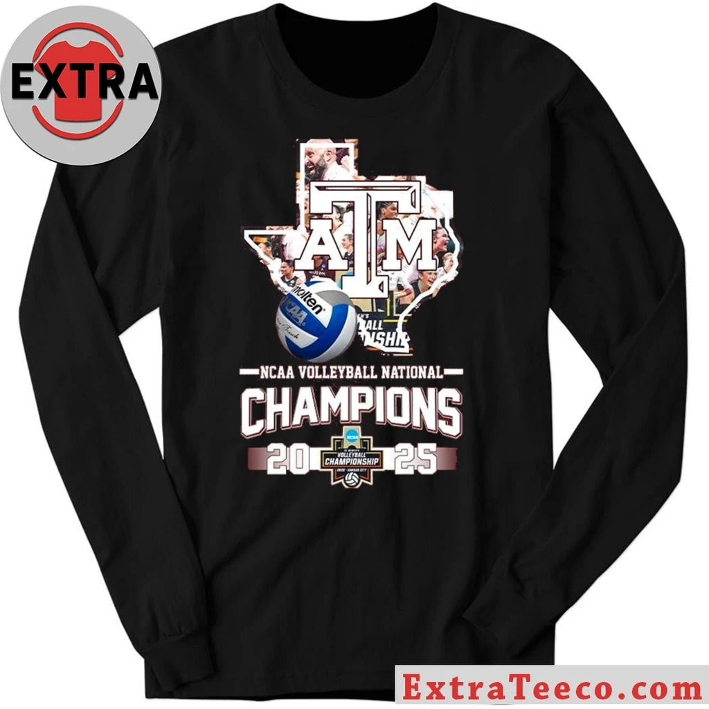Original NCAA Volleyball National Champions 2025 Texas A&amp;M Aggies Mapp And Logo T-Shirt