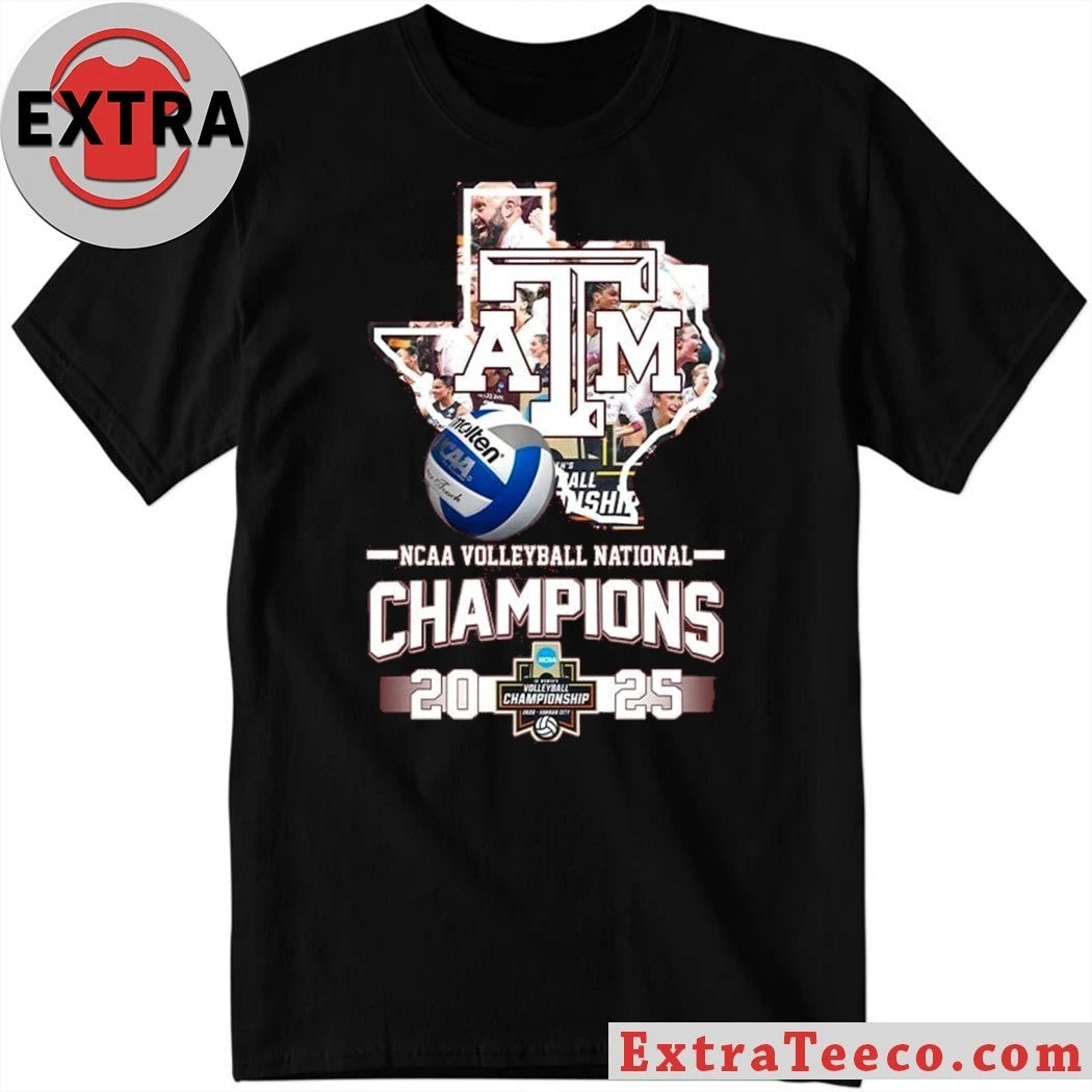 Original NCAA Volleyball National Champions 2025 Texas A&amp;M Aggies Mapp And Logo T-Shirt