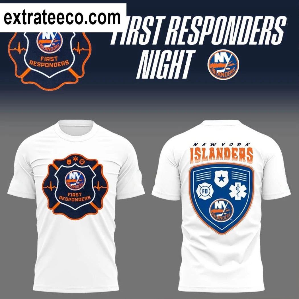 Original New York Islanders First Responders Night Logo Two Sided Shirt