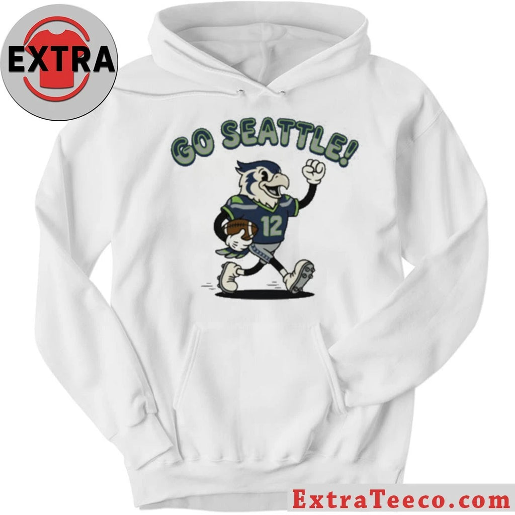 Original Number 12 Go Seattle Hawk Football Mascot T-Shirt