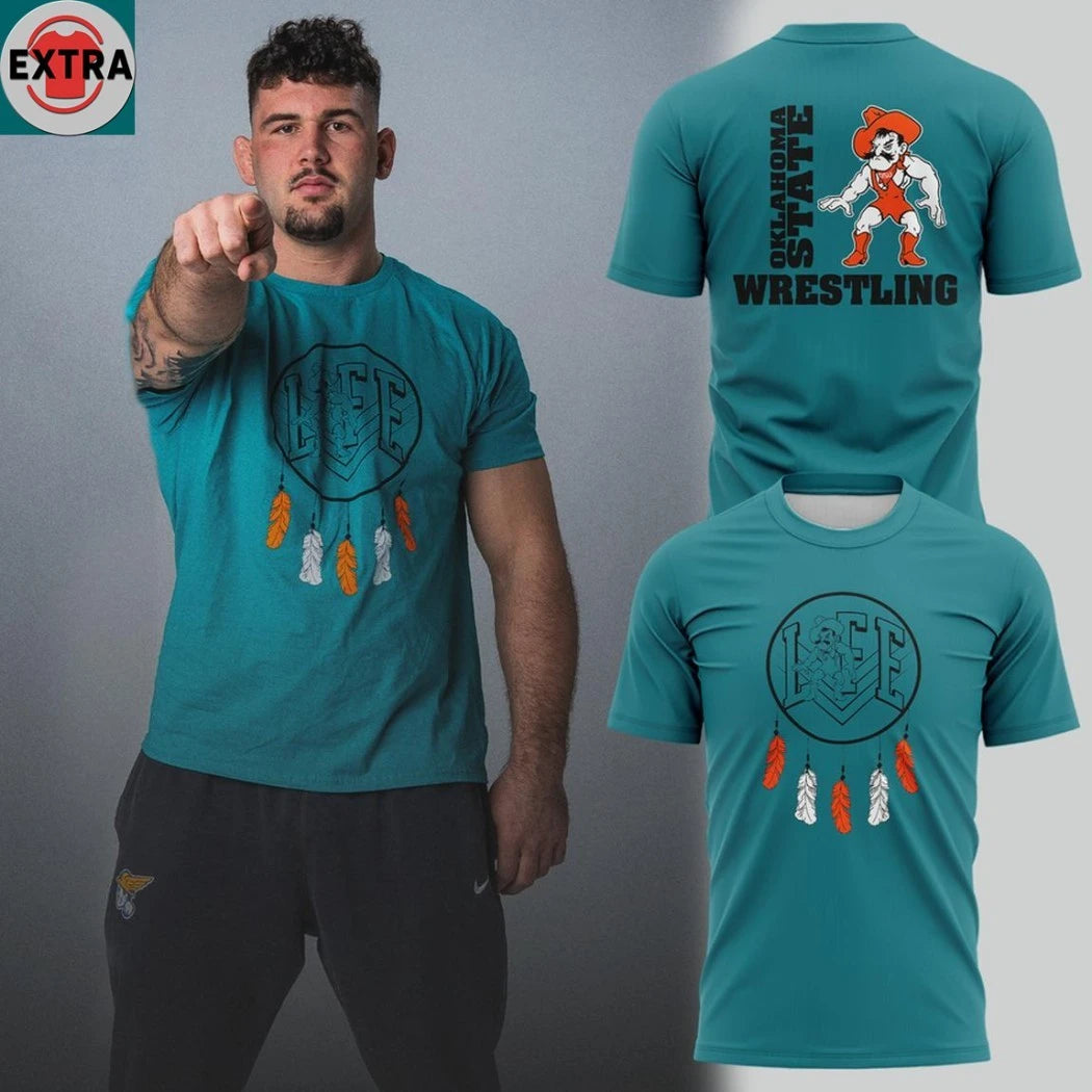 Original OSU Cowboy Wrestling NCAA Division I 2026 Champs Logo Two Sided T-Shirt