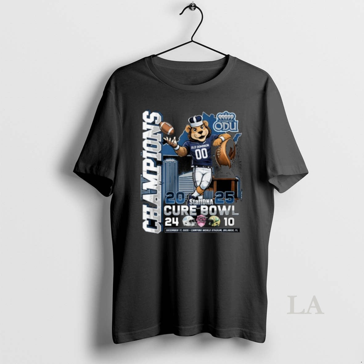 Original Old Dominion Monarchs 2025 Staffdna Cure Bowl Champions Mascot T-Shirts, Hoodie, Sweatshirt | PodTeesHub.com