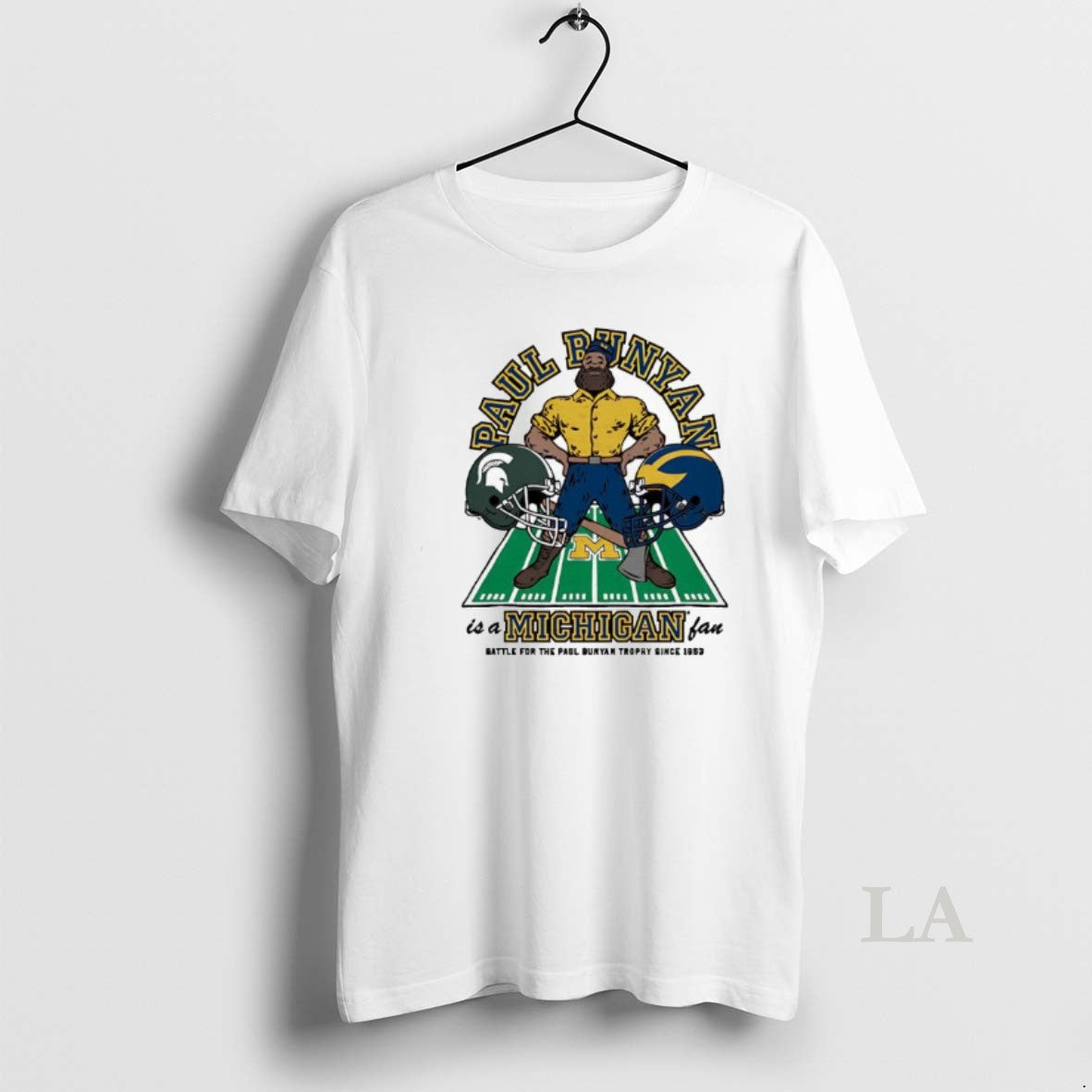 Original Paul Bunyan Michigan State And Wolverines Helmet T-Shirts, Hoodie, Sweatshirt | PodTeesHub.com