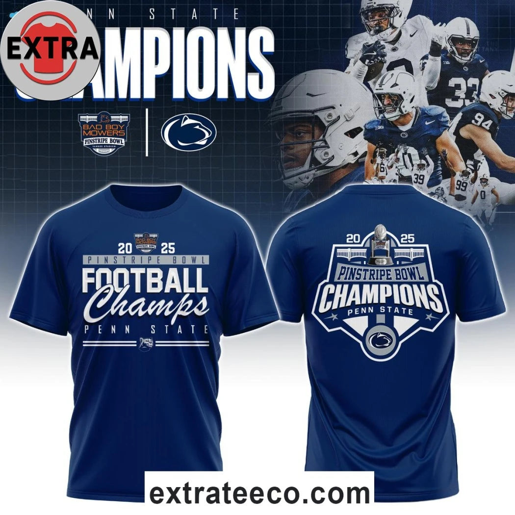 Original Penn State Nittany Lions Pinstripe Bowl Champions 2025 Logo Shirt