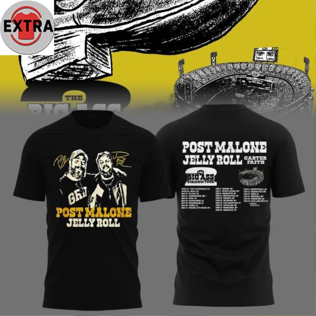 Original Post Malone The Big Ass Stadium Tour 2026 Schedule Hooded T-Shirt