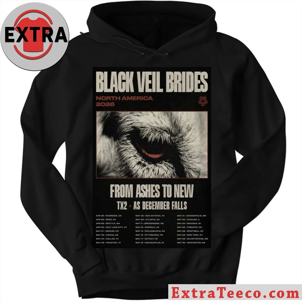 Original Poster Black Veil Brides North American Tour 2026 T-Shirt