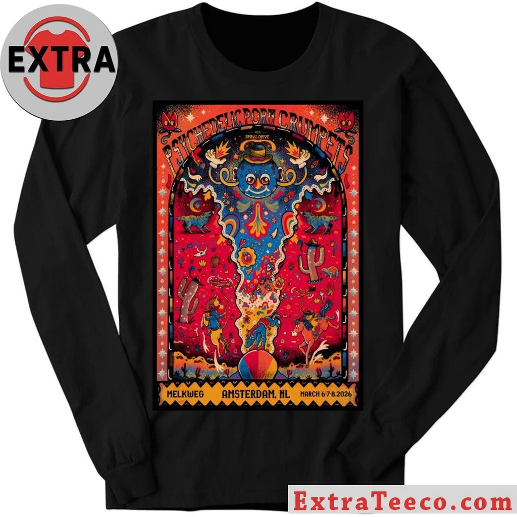 Original Psychedelic Porn Crumpets Tour Amsterdam NL On Mar 6-8 2026 Poster Shirt